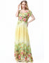 Chiffon Short-Sleeved Swing Dress with flowers Print